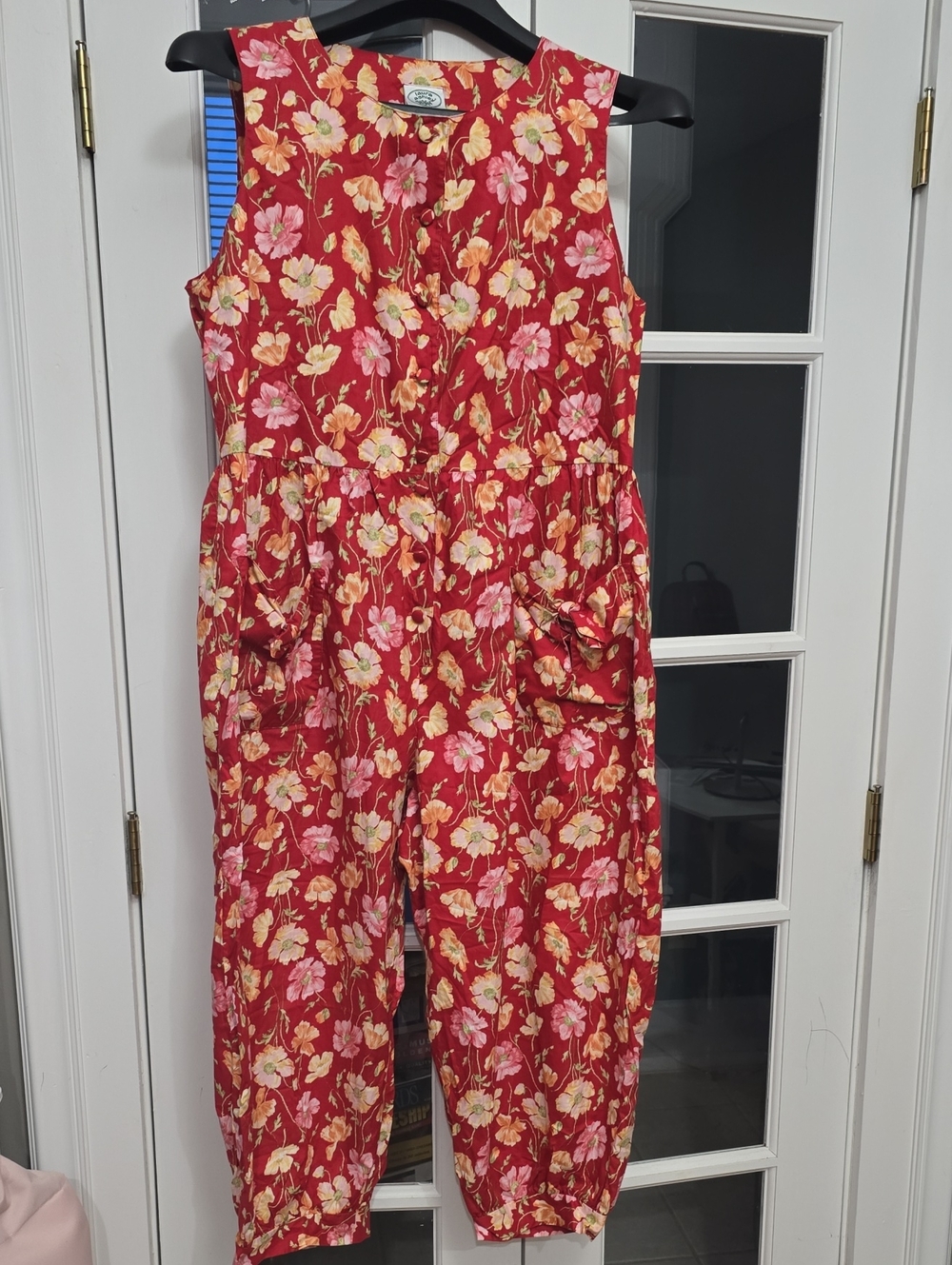 Vintage 80s Laura Ashley Floral Romper. XL. Like New. Cotton, Cottage Core